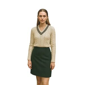 Vintage‎ Pendleton Wool Skirt Size 32" Waist @Medium Pencil Lined Green Preppy